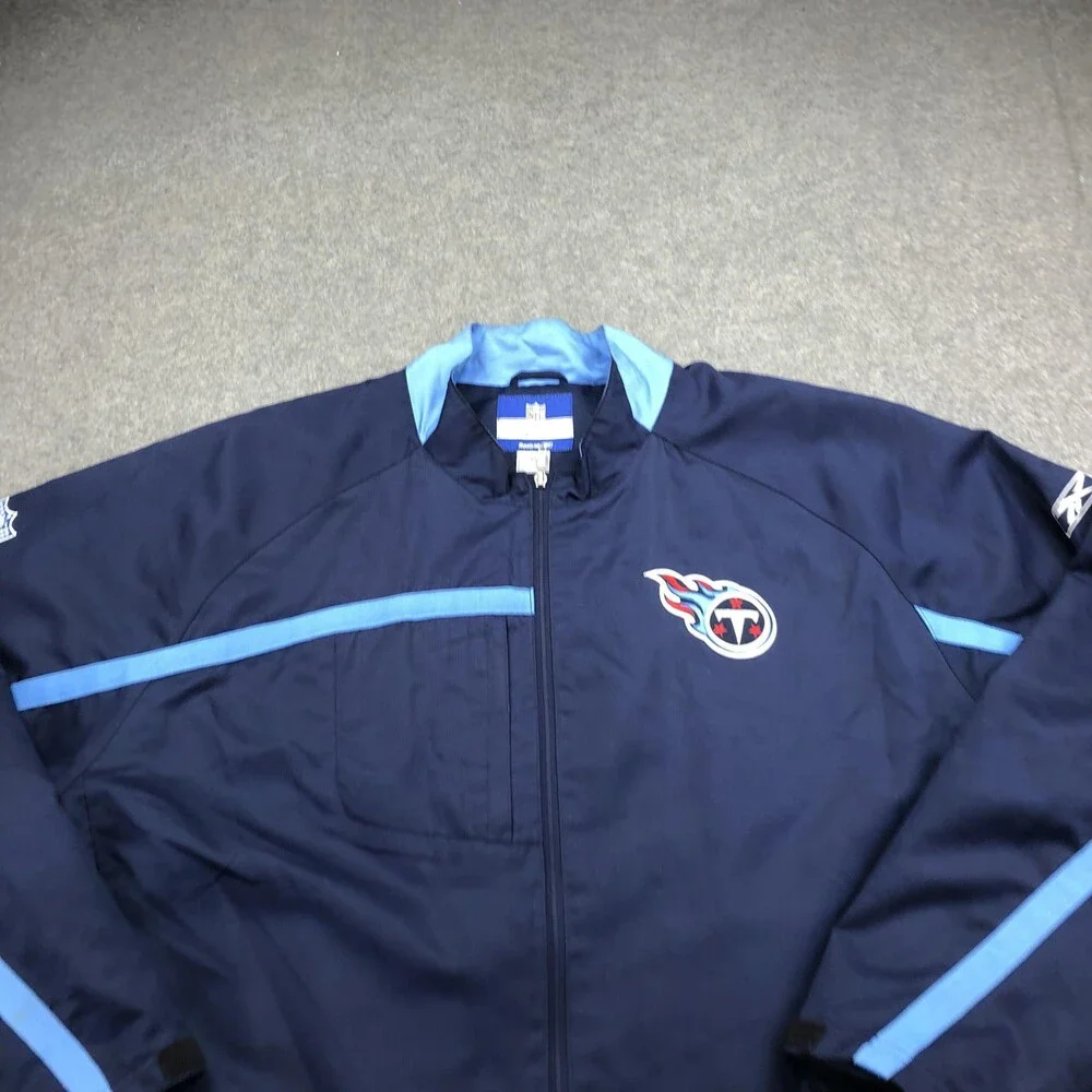 Tennessee Titans Jacket Mens 3XL Blue NFL Football Reebok On Field Full Zip